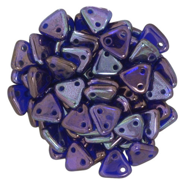 2-Hole TRIANGLE Beads 6mm CzechMates COBALT VEGA