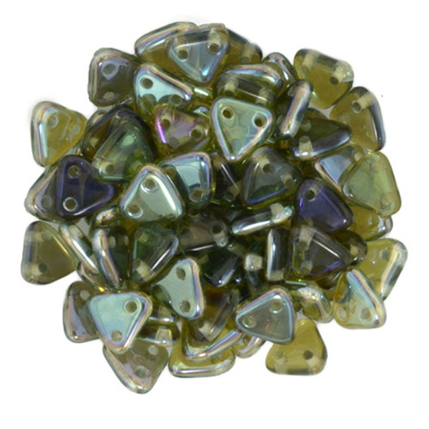 2-Hole TRIANGLE Beads 6mm CzechMates AQUAMARINE CELSIAN