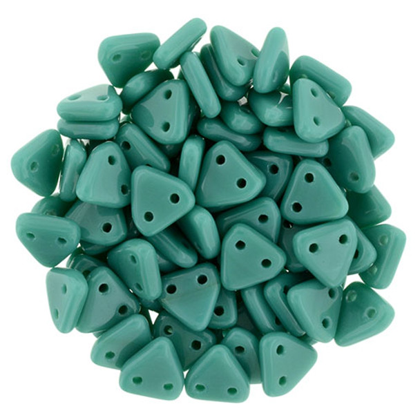 2-Hole TRIANGLE Beads 6mm CzechMates TURQUOISE