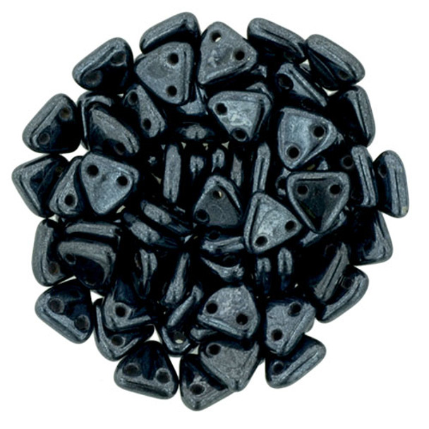 2-Hole TRIANGLE Beads 6mm CzechMates HEMATITE