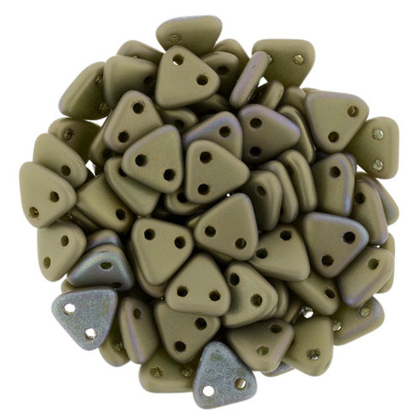 2-Hole TRIANGLE Beads 6mm CzechMates MATTE OXIDIZED BRONZE CLAY