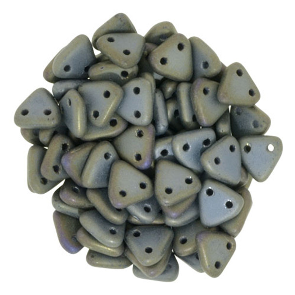 2-Hole TRIANGLE Beads 6mm CzechMates MATTE IRIS BROWN