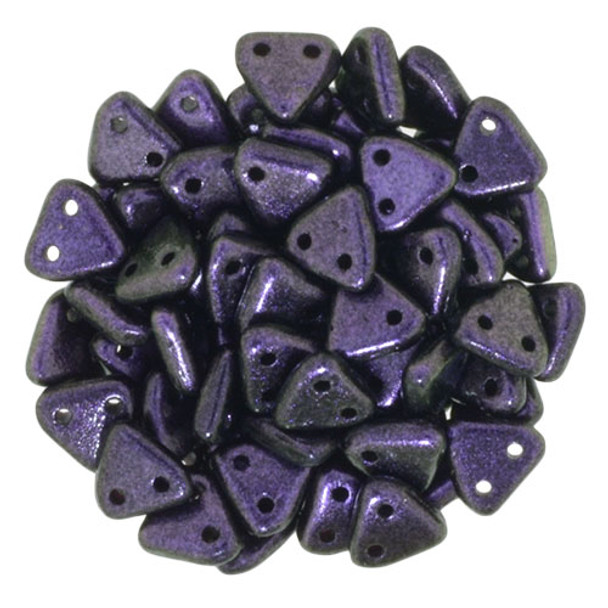 2-Hole TRIANGLE Beads 6mm CzechMates POLYCHROME BLACK CURRANT