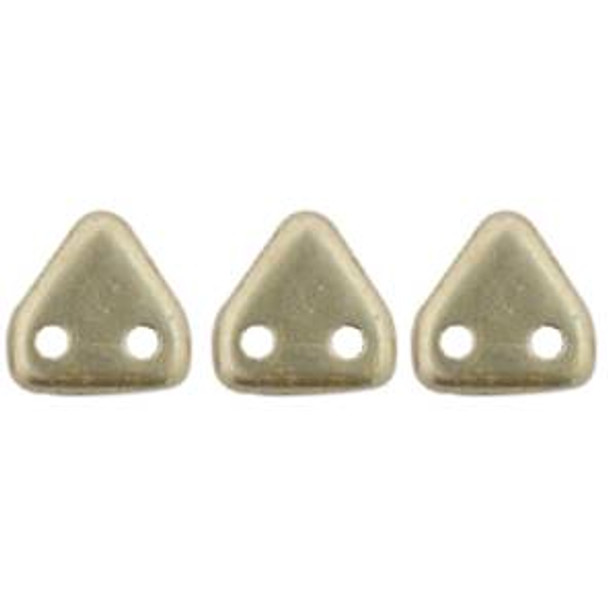 2-Hole TRIANGLE Beads 6mm CzechMates SUEDED GOLD CLOUD DREAM