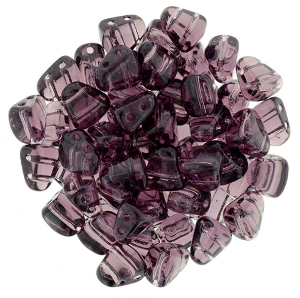 2-Hole NIB-BIT 6x5mm Czech Glass Beads AMETHYST