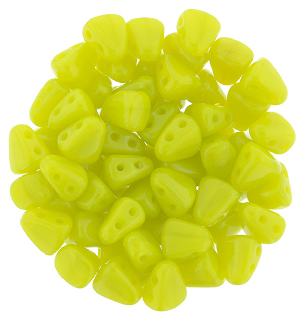 2-Hole NIB-BIT 6x5mm Czech Glass Beads CHARTREUSE