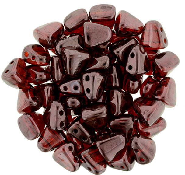 2-Hole NIB-BIT 6x5mm Czech Glass Beads SIAM RUBY VEGA
