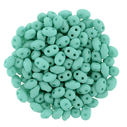 MiniDuo 2x4mm 2-Hole Czech Glass Beads SATURATED TEAL