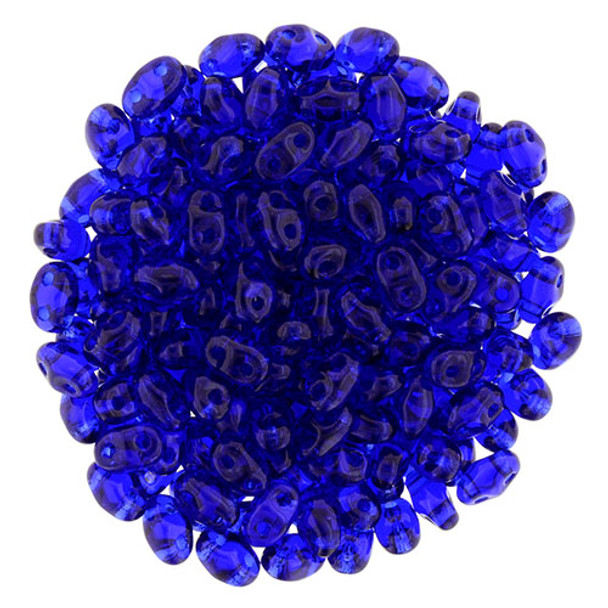 MiniDuo 2x4mm 2-Hole Czech Glass Beads COBALT