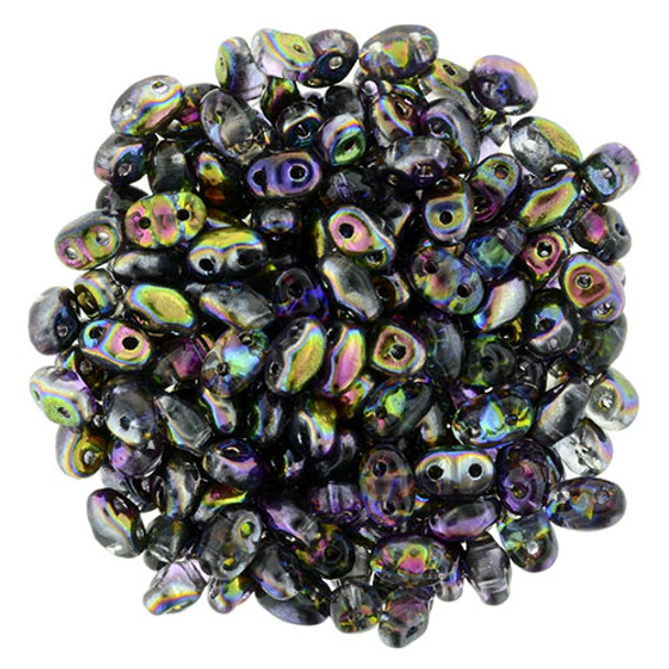 MiniDuo 2x4mm 2-Hole Czech Glass Beads MAGIC PURPLE