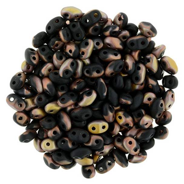 MiniDuo 2x4mm 2-Hole Czech Glass Beads MATTE APOLLO JET