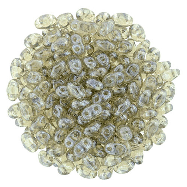 MiniDuo 2x4mm 2-Hole Czech Glass Beads LUSTER BLACK DIAMOND