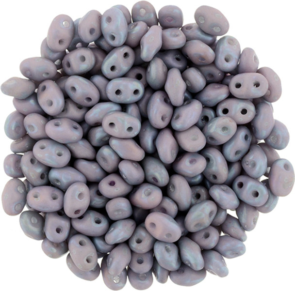 MiniDuo 2x4mm 2-Hole Czech Glass Beads MATTE OPAQUE NEBULA