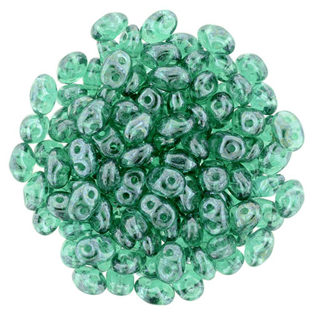 2-Hole SUPERDUO 2x5mm Czech Glass Seed Beads LUSTER EMERALD