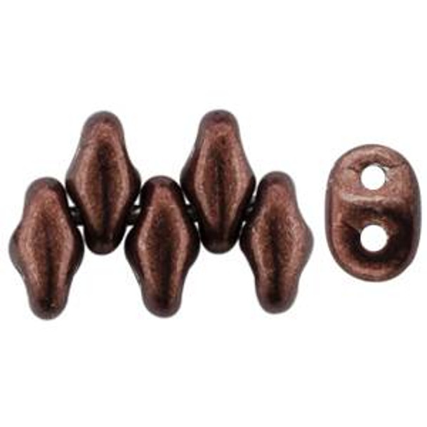 2-Hole SUPERDUO 2x5mm Czech Glass Seed Beads SATURATED METALLIC CHICORY COFFEE
