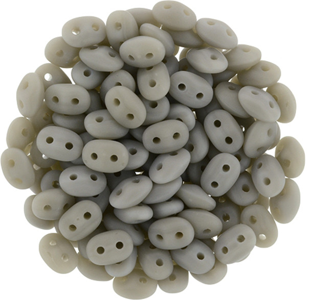 2-Hole SUPERDUO 2x5mm Czech Glass Seed Beads MATTE ASHEN GRAY