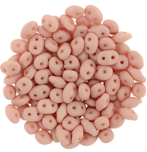 2-Hole SUPERDUO 2x5mm Czech Glass Seed Beads SATURATED PEACH