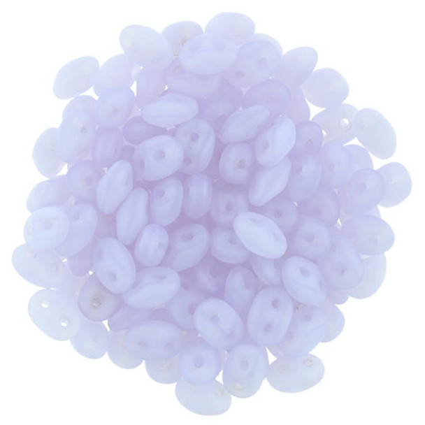 2-Hole SUPERDUO 2x5mm Czech Glass Seed Beads MATTE MILKY LAVENDER