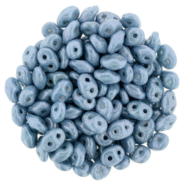 2-Hole SUPERDUO 2x5mm Czech Glass Seed Beads LUSTER OPAQUE BLUE