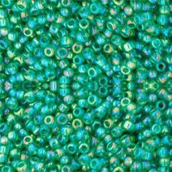Toho ROUND 11/0 Seed Beads TRANSPARENT RAINBOW DK PERIDOT