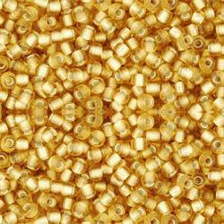 Toho ROUND 11/0 Seed Beads SILVER LINED FROSTED TOPAZ