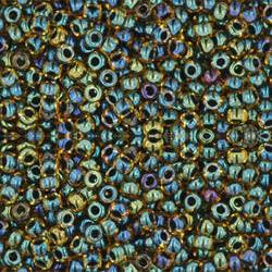 Toho ROUND 11/0 Seed Beads RAINBOW LT TOPAZ JET LINED