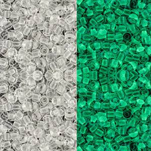 Toho ROUND 11/0 Seed Beads GLOW IN THE DARK YELLOW CRYSTAL BRIGHT GREEN