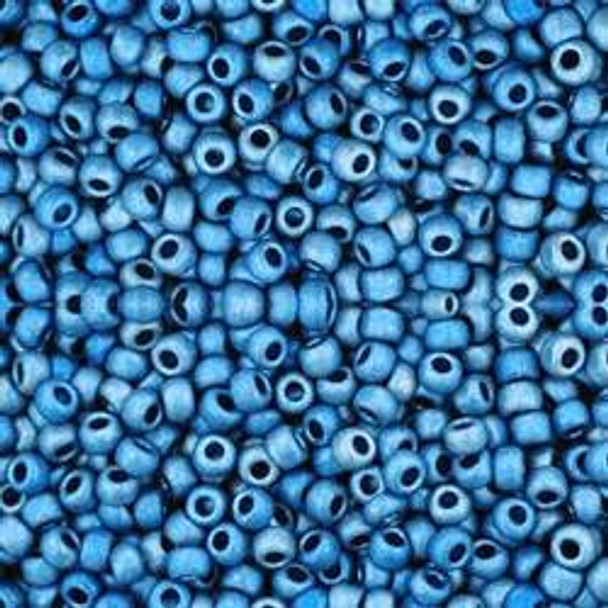 Toho ROUND 11/0 Seed Beads HIGHER METALLIC FROSTED MEDITERRANEAN BLUE