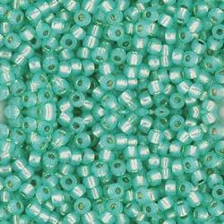 Toho ROUND 11/0 Seed Beads PERMAFINISH SILVER LINED MILKY PERIDOT