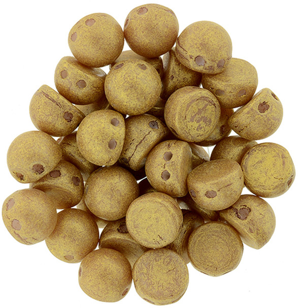 2-Hole Cabochon Beads 7mm CzechMates PACIFICA MACADAMIA