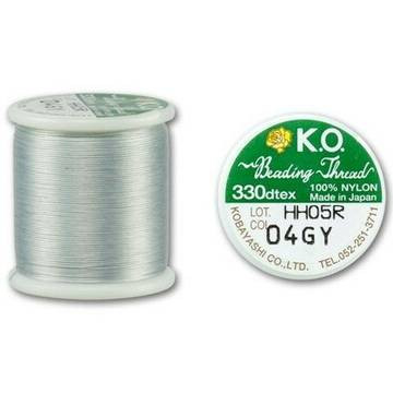 KO Nylon Japanese Beading Thread LIGHT GRAY