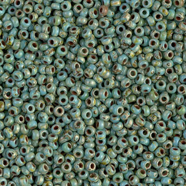 Miyuki ROUND 11/0 Seed Beads PICASSO SEAFOAM GREEN MATTE