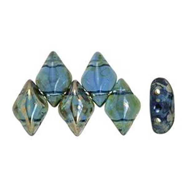 2-Hole GEMDUO Czech Glass Beads SAPPHIRE REMBRANDT