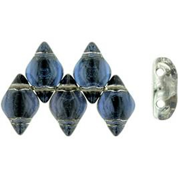 2-Hole GEMDUO Czech Glass Beads BACKLIT PERIWINKLE