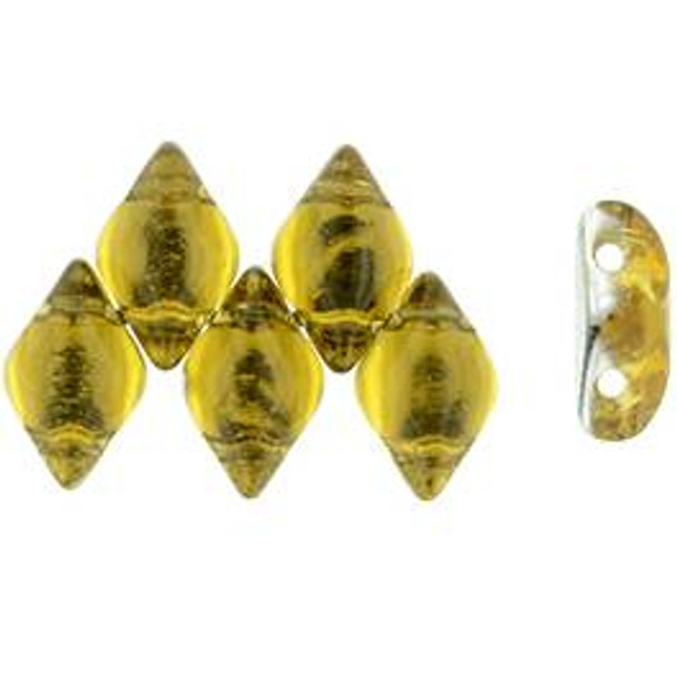 2-Hole GEMDUO 8x5mm Czech Glass Beads BACKLIT TEQUILA