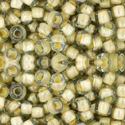 Toho ROUND 6/0 Seed Beads BLACK DIAMOND ORANGE CRÈME LINED