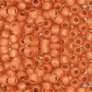 Toho ROUND 6/0 Seed Beads PERMAFINISH TRANSLUCENT SILVER LINED GRAPEFRUIT