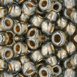 Toho ROUND 3/0 Seed Beads GOLD LINED BLACK DIAMOND