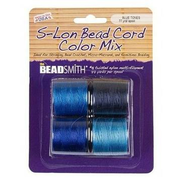 S-Lon Super Lon Bead Cord BLUE TONES MIX