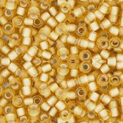 Toho ROUND 8/0 Seed Beads SILVER LINED FROSTED LIGHT TOPAZ