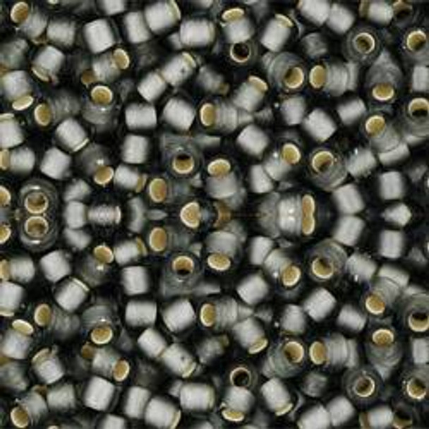 Toho ROUND 8/0 Seed Beads SILVER LINED FROSTED GRAY