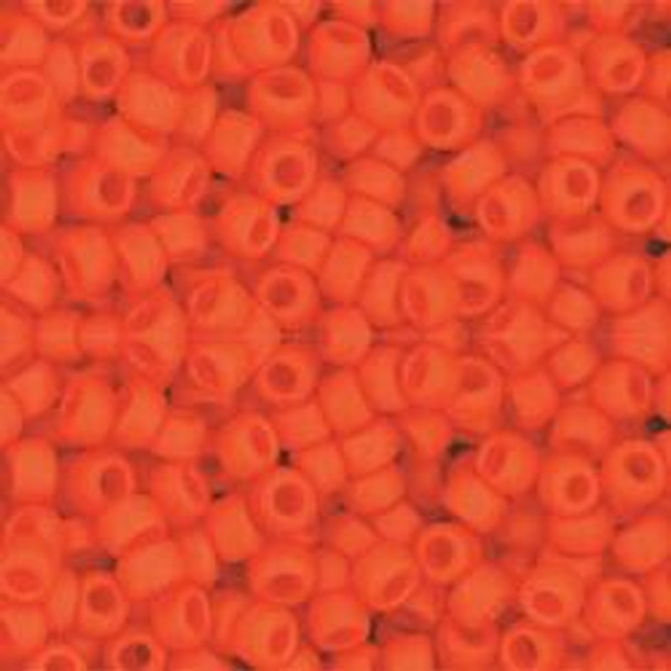 Toho ROUND 8/0 Seed Beads OPAQUE FROSTED SUNSET ORANGE