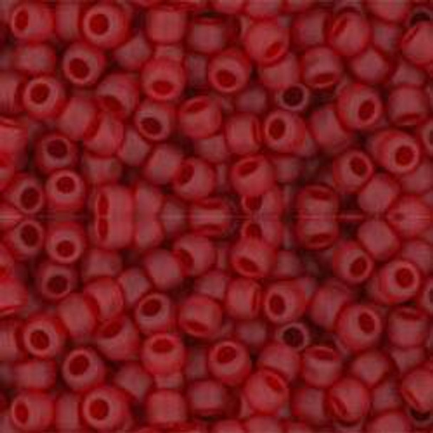 Toho ROUND 8/0 Seed Beads TRANSPARENT FROSTED RUBY