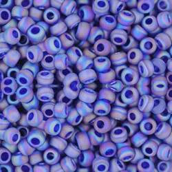 Toho ROUND 8/0 Seed Beads TRANSPARENT RAINBOW FROSTED DARK SAPPHIRE