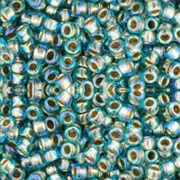 Toho ROUND 8/0 Seed Beads GOLD LINED RAINBOW AQUA