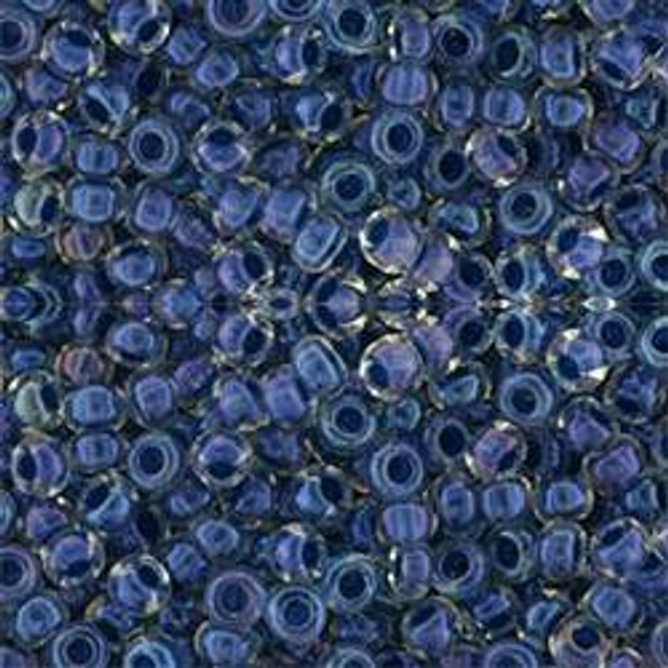 Toho ROUND 8/0 Seed Beads LUSTER CRYSTAL CAPRI BLUE LINED