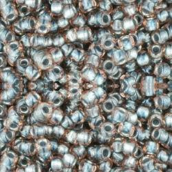 Toho ROUND 8/0 Seed Beads CRYSTAL METALLIC BLUE LINED