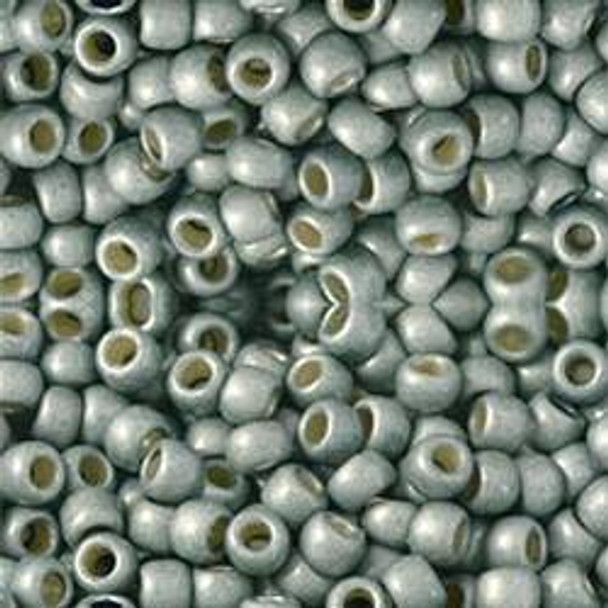 Toho ROUND 8/0 Seed Beads PERMAFINISH FROSTED GALVANIZED BLUE SLAT