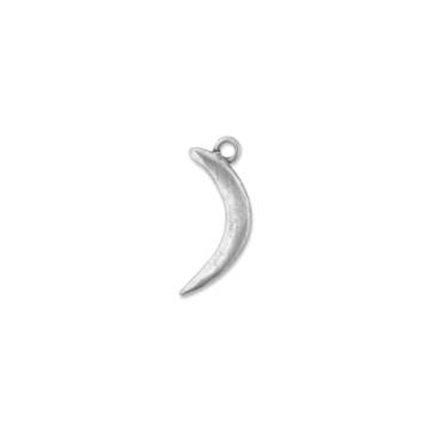 NUNN DESIGN Primitive Crescent Moon Charm Antique Silver Plated