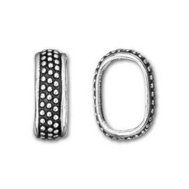 REGALIZ Medium Dots Slider Bead Antique Silver Plated